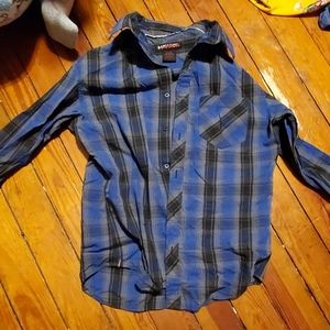 Blue plaid button down